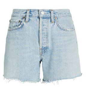 AGOLDE Parker Long Organic Cotton Denim Shorts in Jinx